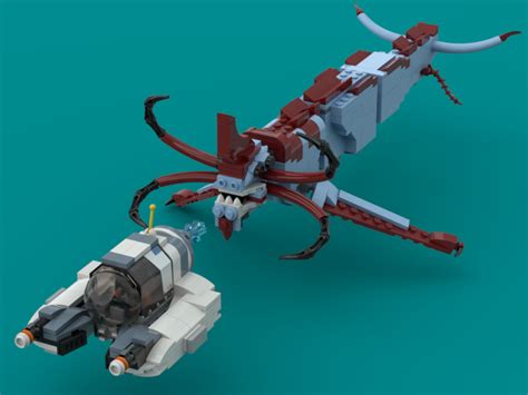 (2) A Lego Reaper leviathan with Seamoth that i made! I am very happy with how it turned out ...