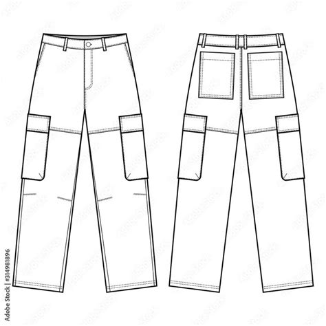 Download Utility Cargo Pants fashion flats Stock Vector and explore ...