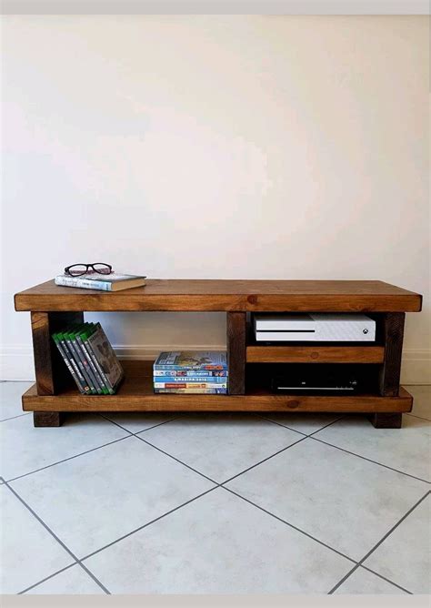 Handmade Rustic Chunky Solid Pine Wood TV Unit – Rustic Furnitures