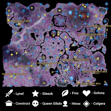 Depths map with all lightroots and most of the bosses marked : r/TOTK