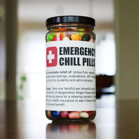 Funny Teacher Gift Emergency Chill Pills Label Digital | Etsy | Chill pills label, Funny teacher ...