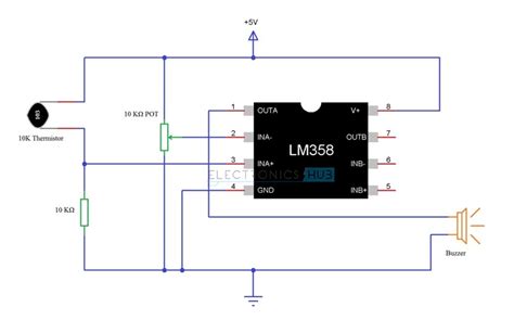 Simple Fire Alarm Circuit Using Thermistor, Germanium Diode and LM341