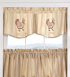 Red Rooster Tiers | Country kitchen curtains, Primitive curtains, Chicken decor