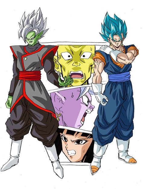 Zamasu fusion, Vegito, Supreme Kai Gowasu, Supreme Kai Shin, and Mai ...