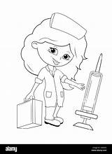 Little girl doctor coloring Stock Vector Image & Art  Alamy sketch template