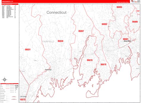 Wall Maps of Greenwich Connecticut - marketmaps.com