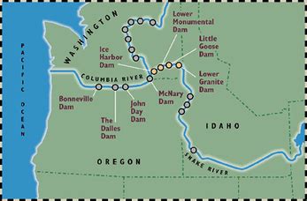 Major Dams and Diversions - the columbia river