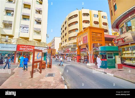 DUBAI, UAE - MARCH 2, 2020: Walk the Old Baladiya street, stretching through the quarters of ...