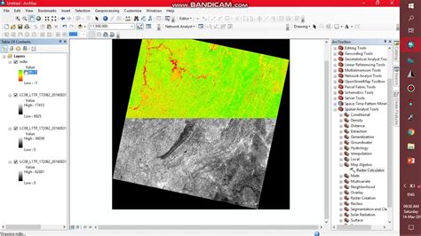 NDBI and NDVI calculation using Landsat 8 band in ArcGIS - YouTube