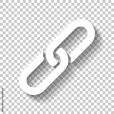 Link icon. Hyperlink chain symbol. Simple icon. White icon with Stock ...