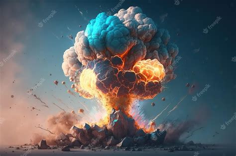 Premium Photo | Magic explosion the effect of a game bomb explosion with colorful clouds ...