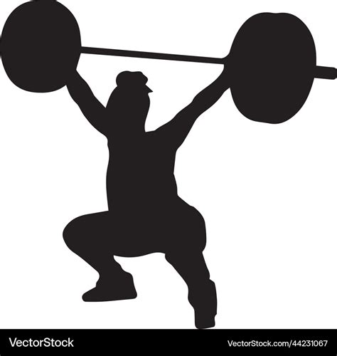 Weight lifting woman silhouette woman hold Vector Image