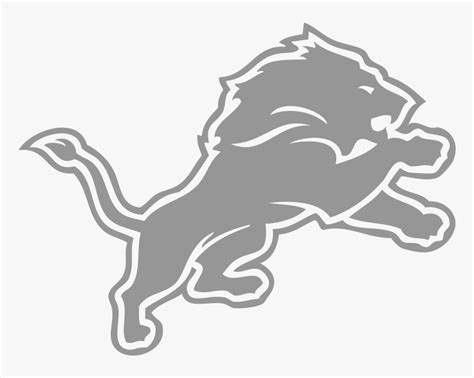 Drawing Lions Logo Detroit Lion - Black Detroit Lions Logo, HD Png ...