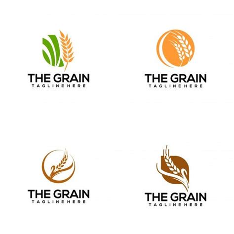 Premium Vector | Grain logo | Grains, ? logo, Organic logo