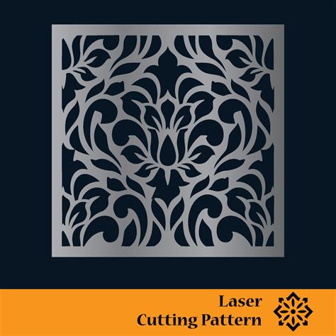 Decorative panels for laser cutting. Cutout silhouette with abstract ...