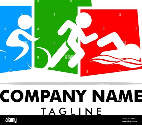 Triathlon event logo, swim, run and bike icons Stock Vector Image & Art - Alamy