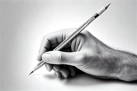 Premium Photo | Hand holding pencil sketch isolated on white background ...