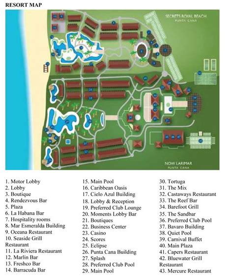 Map of Secrets Resort in Punta Cana, Dominican Republic