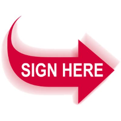 Download Red Sign Here Arrow transparent PNG - StickPNG