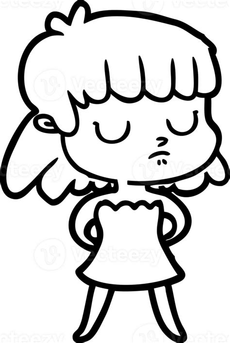 cartoon indifferent woman icon 40485532 PNG