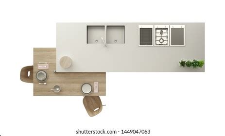 Modern White Kitchen Wooden Details Contemporary Stock Illustration 1449047063 | Shutterstock