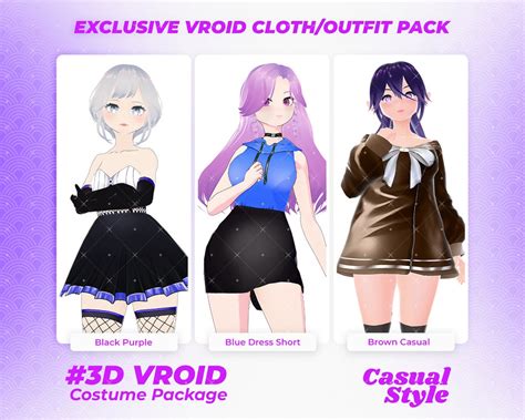 Vroid Clothing Pack, Casual Outfit, Style Package, Casual Style, Vtuber ...