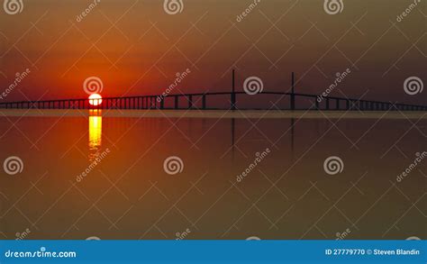 Sunrise Over the Skyway Bridge Stock Photo - Image of bridge, petersburg: 27779770