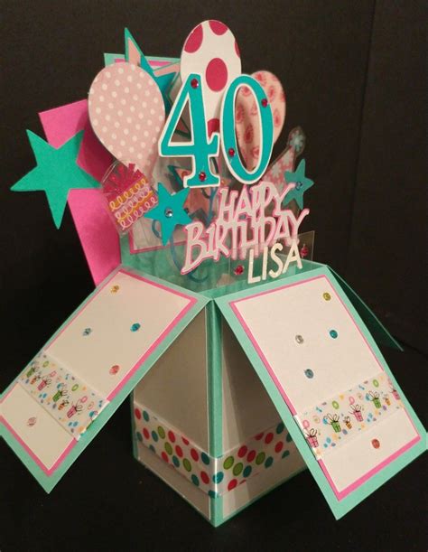 a birthday card in a box with the number forty on it's front and 40 on its back