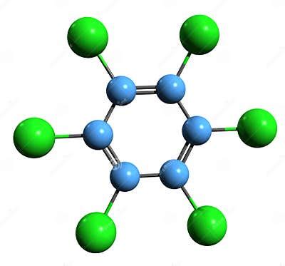 3D Image of Hexachlorobenzene Skeletal Formula Stock Illustration - Illustration of caries ...