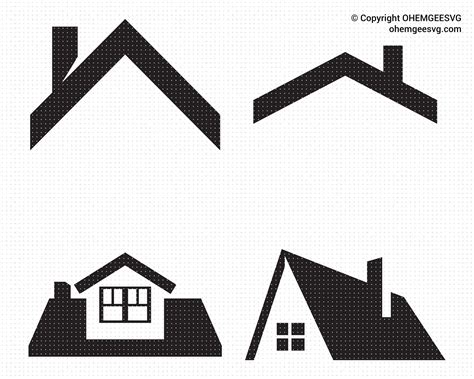 Roof Svg, Roofing Png, Home Clipart, House Dxf, Carpenter Eps, Chimney Cricut, Roof Cut File ...