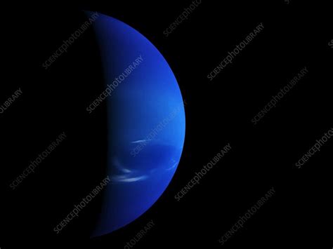 Neptune with moons and atmosphere, illustration - Stock Image - F037 ...