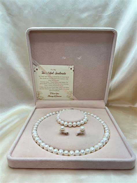 Freshwater Pearl Jewelry Set Pearl Necklace Earrings Set - Etsy