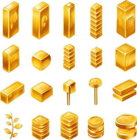 Premium AI Image | Gold bar illustration collection Gold bullion vector ...