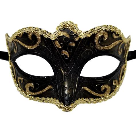 Black Gold Small Child Teen Ornate Masquerade Mardi Gras Mask Prom