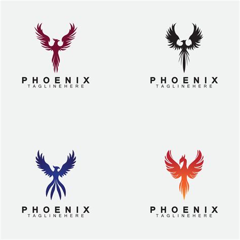 Set Phoenix logo Vector Illustration Design Template 6420800 Vector Art ...