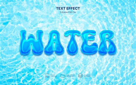 Premium PSD | Water drop text effect