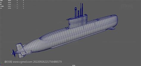 德国209型潜艇,中型攻击潜艇3DMAYA模型,已塌陷_其他模型下载-摩尔网CGMOL