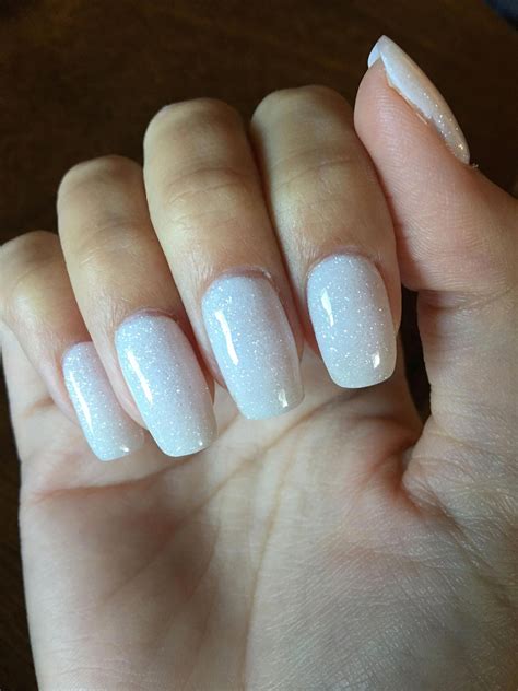 White glitter dip powder nails #dippowdernail #formalnails | White ...