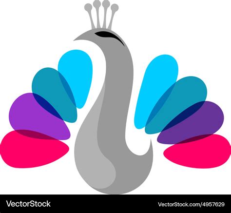 Peacock colorful logo Royalty Free Vector Image