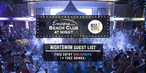 Encore Beach Club Nightswim: FREE Entry/FREE Drinks - Vegas Pool Guest List - 13 MAY 2020