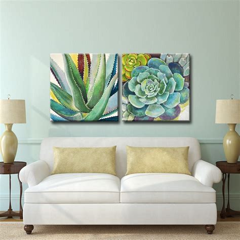 'Brilliant Succulents I/II' Wrapped Canvas Wall Art Set | Canvas wall art set, Succulent wall ...