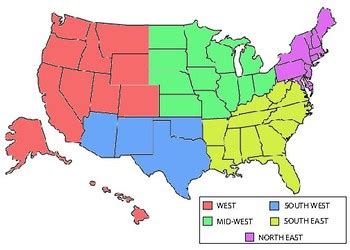 US regions colored by Loren DiDiego | Teachers Pay Teachers