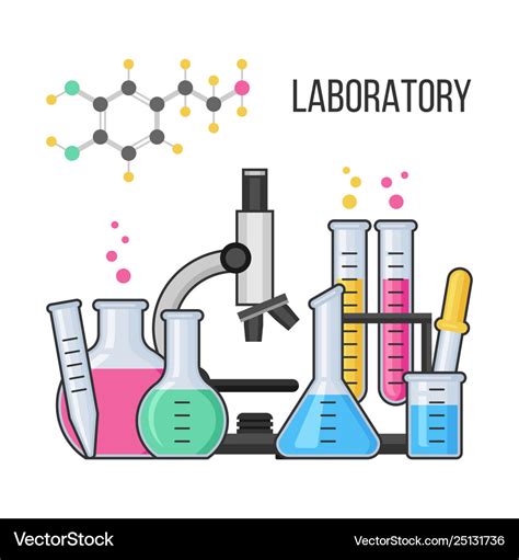 Science equipment in chemistry laboratory Vector Image