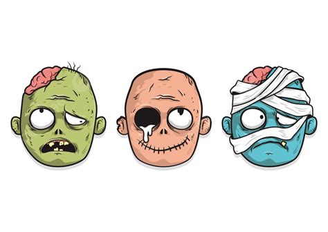 Halloween Zombie Head Monster Collections Vector Design, Zombie ...