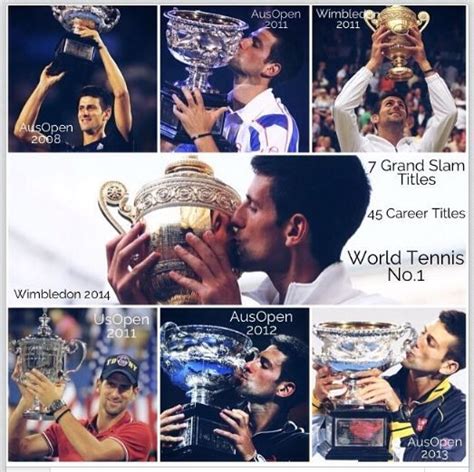 lovely collage of Novak Djokovic with his grand slam trophies Novak ...