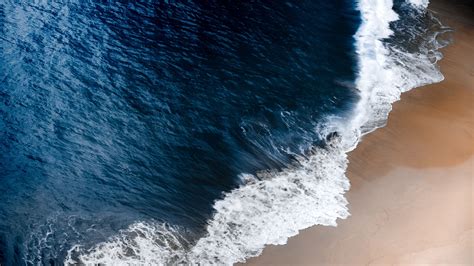 Wallpaper : beach, waves, sea view, top view, wet, water, blue, nature 3840x2160 - HacKetT ...