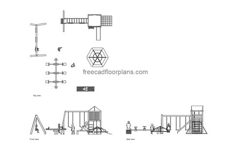 Outdoor Children's Playground - Free CAD Drawings