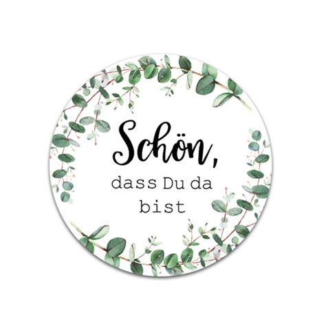 50 Sticker Schön dass Du da bist EUCALYPTUS Hochzeit - Etsy