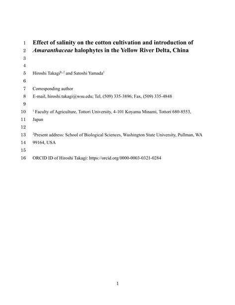 (PDF) Effect of salinity on the cotton cultivation and introduction of Amaranthaceae halophytes ...