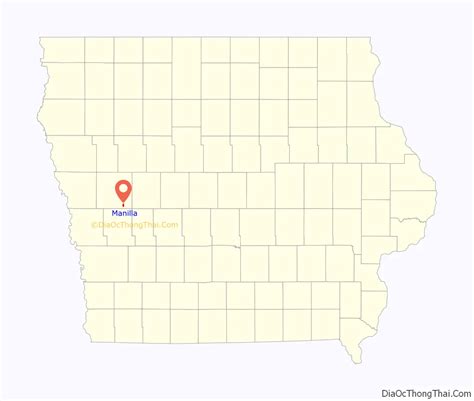 Map of Manilla city, Iowa - Thong Thai Real